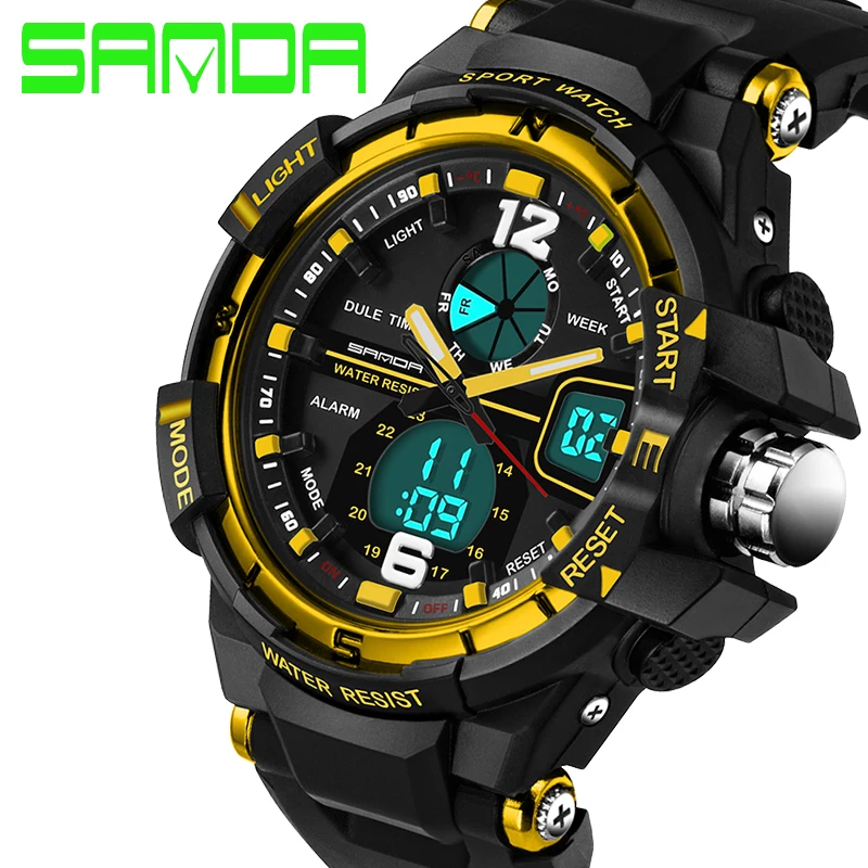 Мужские часы SANDA модные мужские G Shock водонепроницаемые спортивные военные