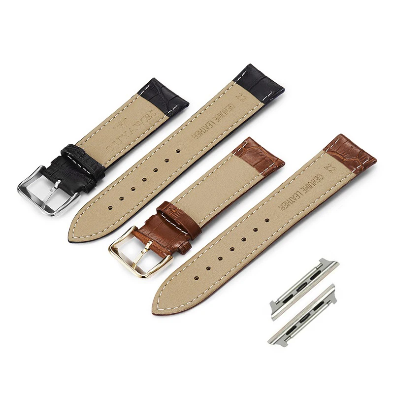 Кожаный ремешок для Apple Watch Band 42 мм 38 серия 3 2 1 часов мужчин и женщин черный