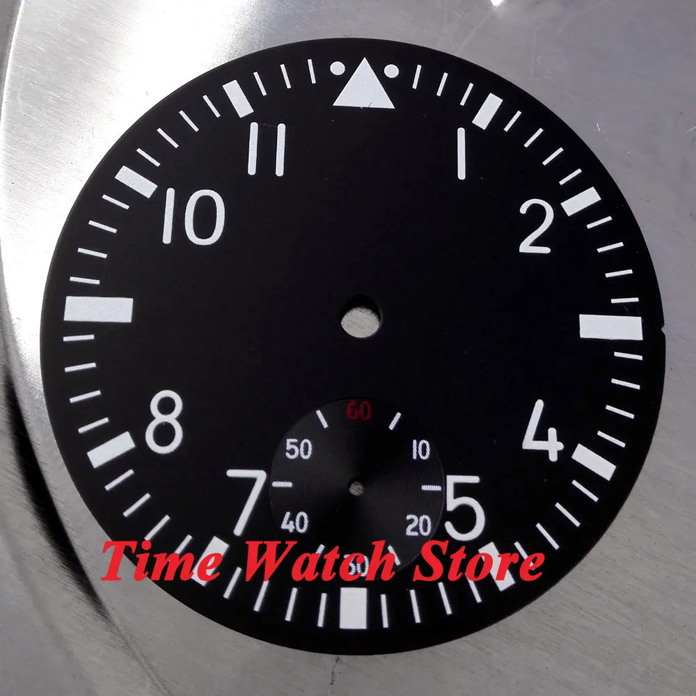 

Часы marks dial D09, черные светящиеся часы ETA 6498 с ручным заводом, 38,9 мм