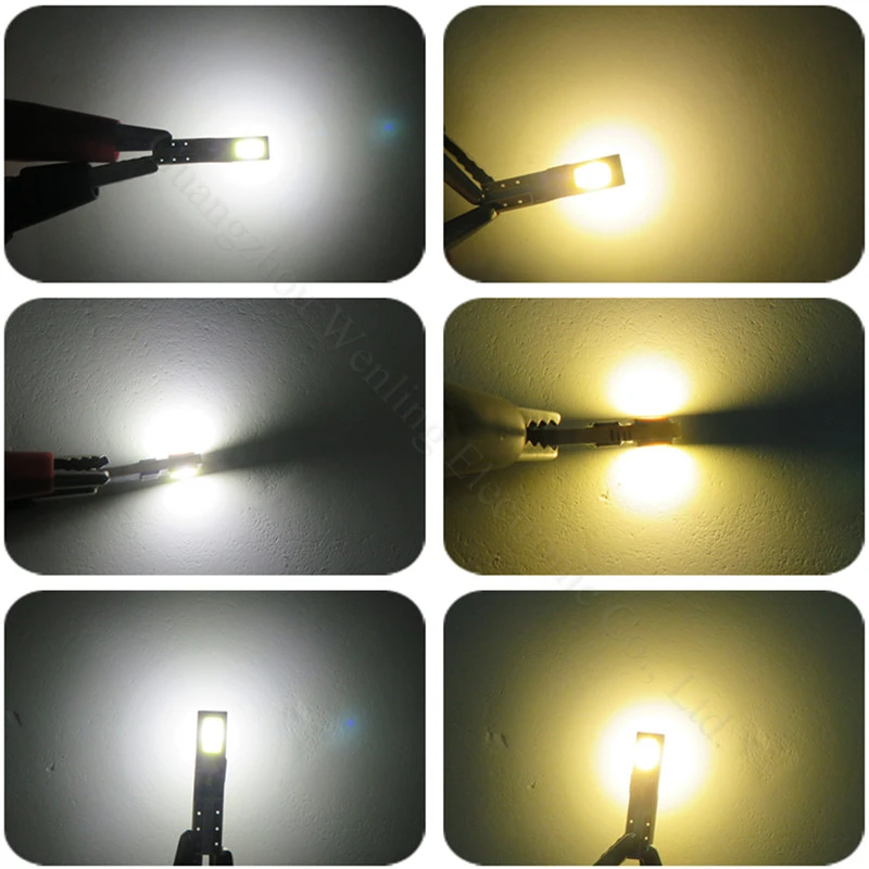 WLJH 10 шт 12v W3W T5 Led 74 73 Клин 5730 инструмент SMD кластера светодиодная панельная