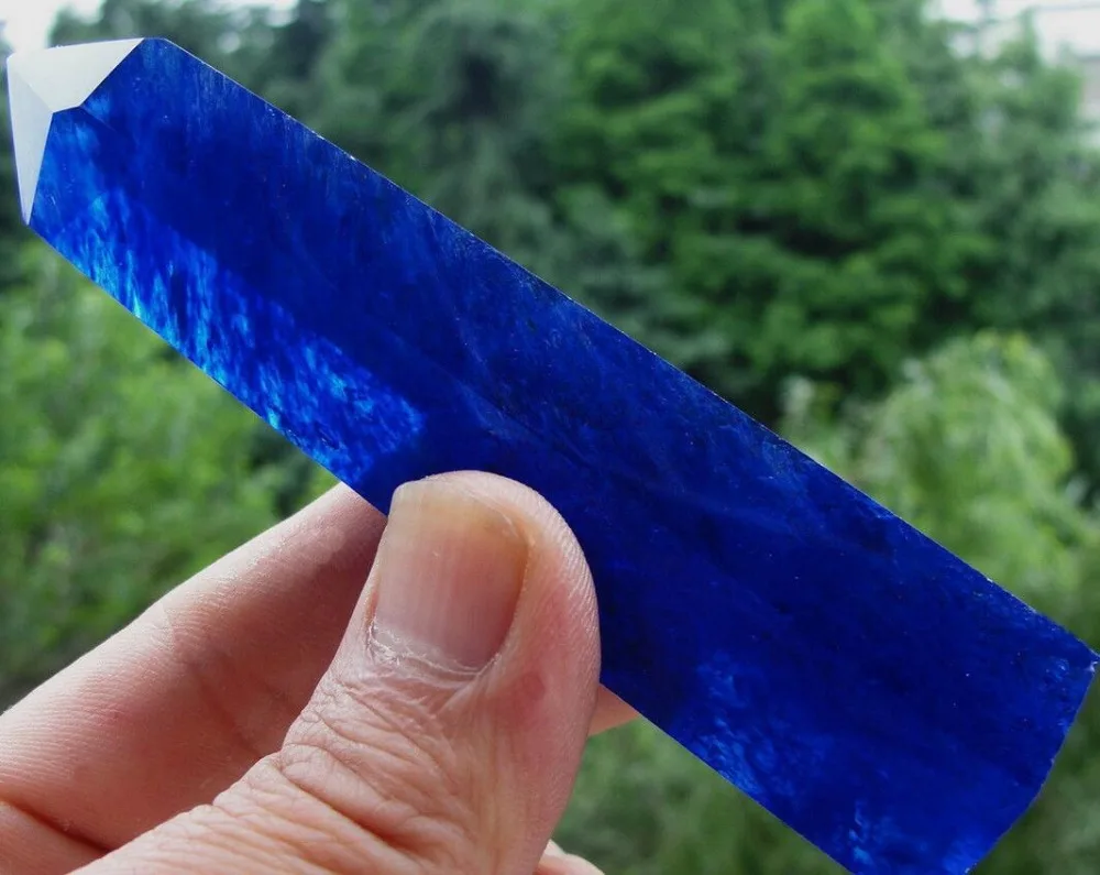 

1pcs new Pretty Blue Quartz Crystal single Terminated Wand Healing
