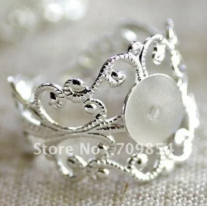 Бесплатная доставка! Латунное кольцо с пластиной регулируемое 18 мм 100 шт./лот 8 |