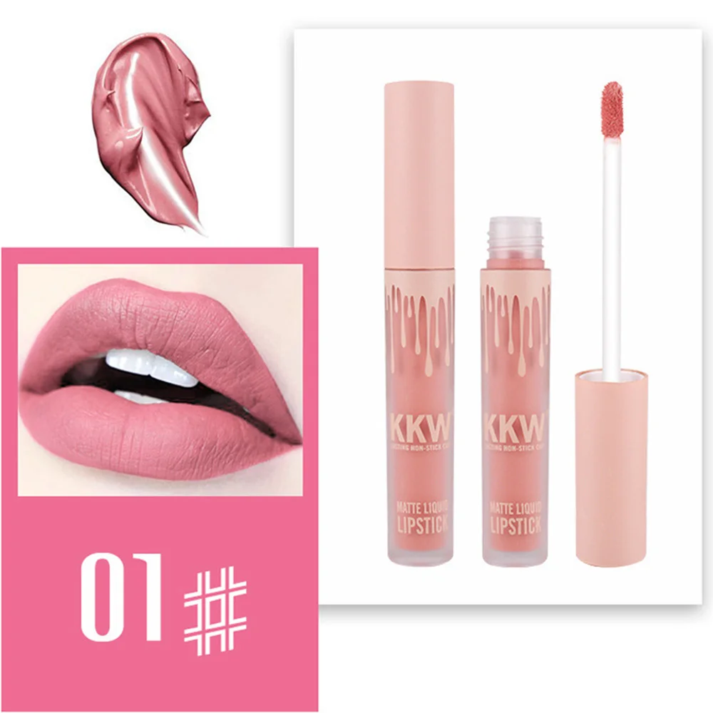 ГОРЯЧАЯ Помада матовая Kkw Llipstick бархатная стойкая пятновыводящая краска для губ блеск для губ Макияж день рождения издание Collectio Kyliejenner - Цвет: 01