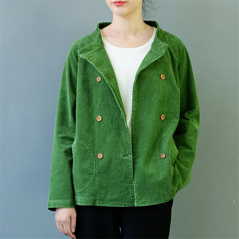 2018 осень зима куртки Для женщин Повседневное Твердые вельветовые короткие