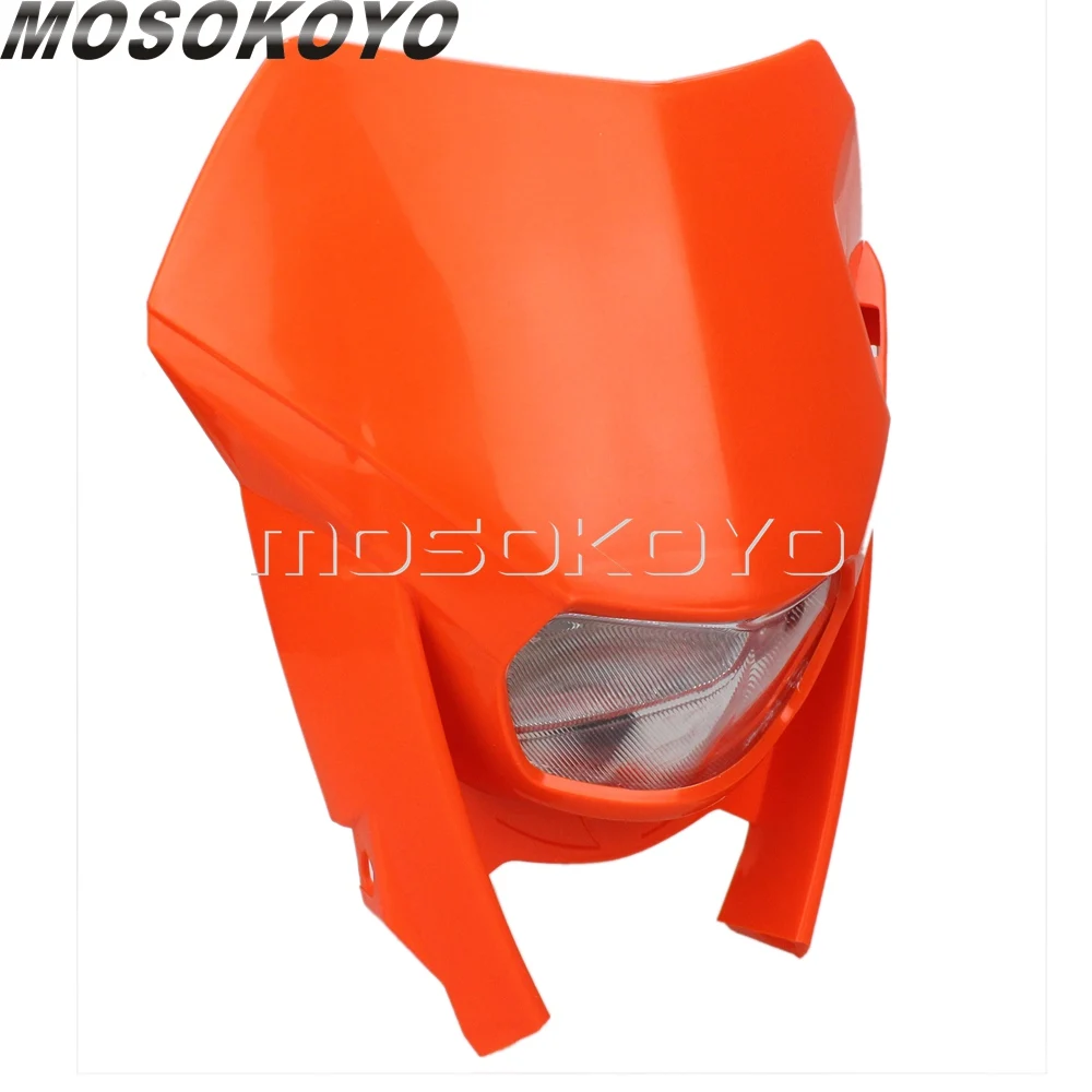 H4 35 Вт красная фара обтекатель внедорожных мотоциклов фара ENDURO для Yamaha Honda XR CRF 125 CRM FMX 250 450 200 650 - Цвет: orange