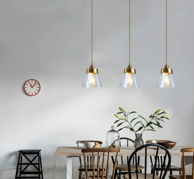 Glass Pendant Light Nordic Pendant Lamp Edison Pendant Light Brass Creative Minimalist E27 Lighting Lampshade For Restaurant