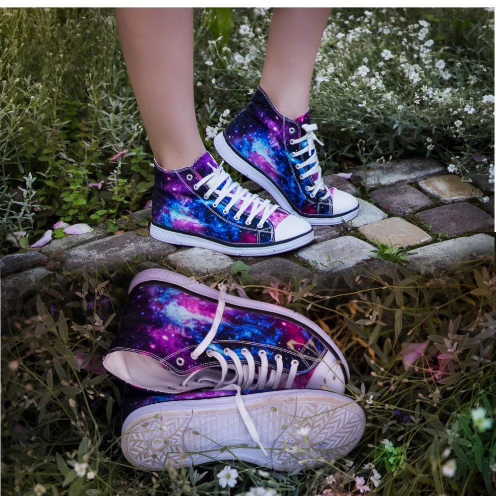 Кеды мужские с 3D принтом Вулканизированная плоская подошва высокие кроссовки