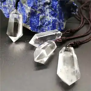 Image for Natural White crystal Double-pointed column energy 