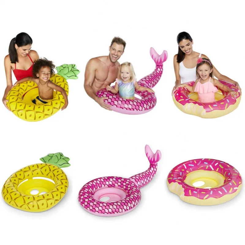 Baby Float Mermaid Swimming Seat Toddler Infant PVC Safety Inflatable Circle Swim Pool Accessories for Kids | Мать и ребенок