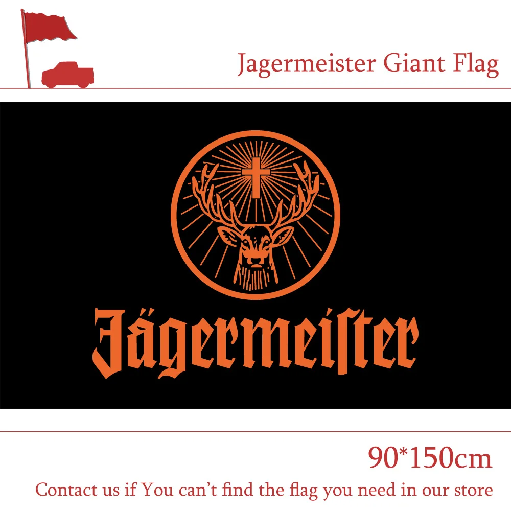 3x5 футов Летающий 90*150 см jagermeister Jagermeister Гигантский Большой черный флаг полиэстер баннер