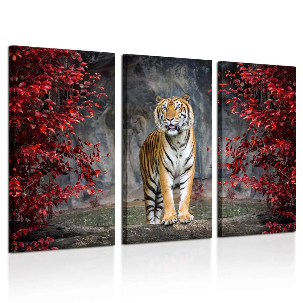 3 шт. Настенная картина с изображением тигра на холсте|Рисование и каллиграфия| |