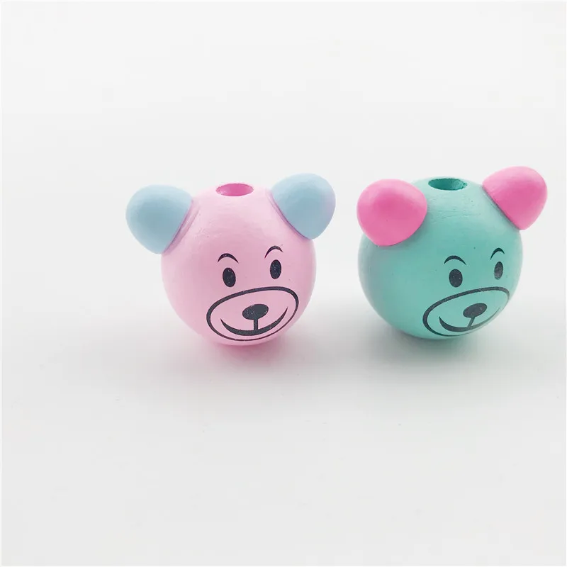 Милые DIY 5 шт 3D Мультяшные цветные наушники милые деревянные бусины с улыбающимся