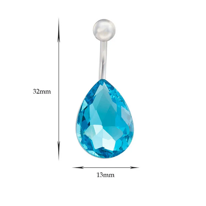 Женское кольцо для пирсинга голубое с синим камнем | Украшения и аксессуары