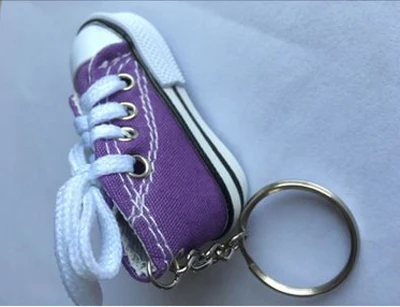 10 Purple 100 шт/партия Мини Hi Top парусиновые кроссовки теннисные брелоки с бутсами спортивная обувь кукла для ключей брелок для ключей милые подарки обувь брелок - Цвет: 10 Purple