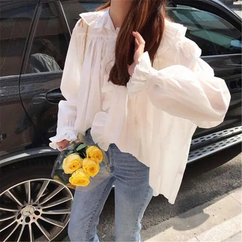 Hzirip Women Blouses New 2019 Spring Summer Fashion Long Sleeve Blouse Cardigan Shirt Tops Solid Shirts Clothing Blusas | Женская одежда
