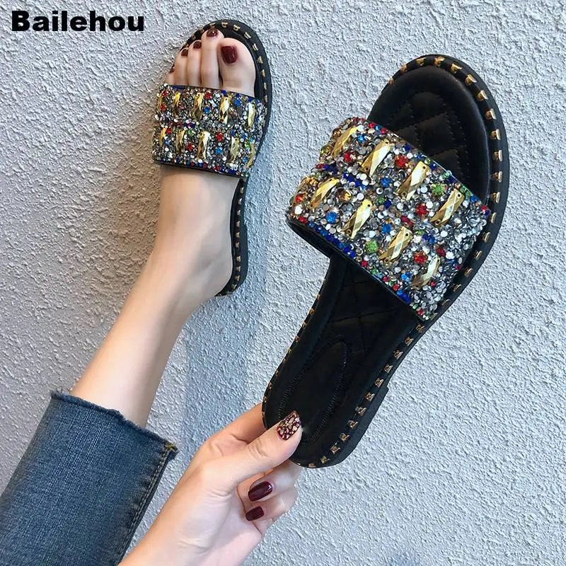 Женские тапочки Bailehou новые модные Брендовые однотонные туфли на плоской подошве