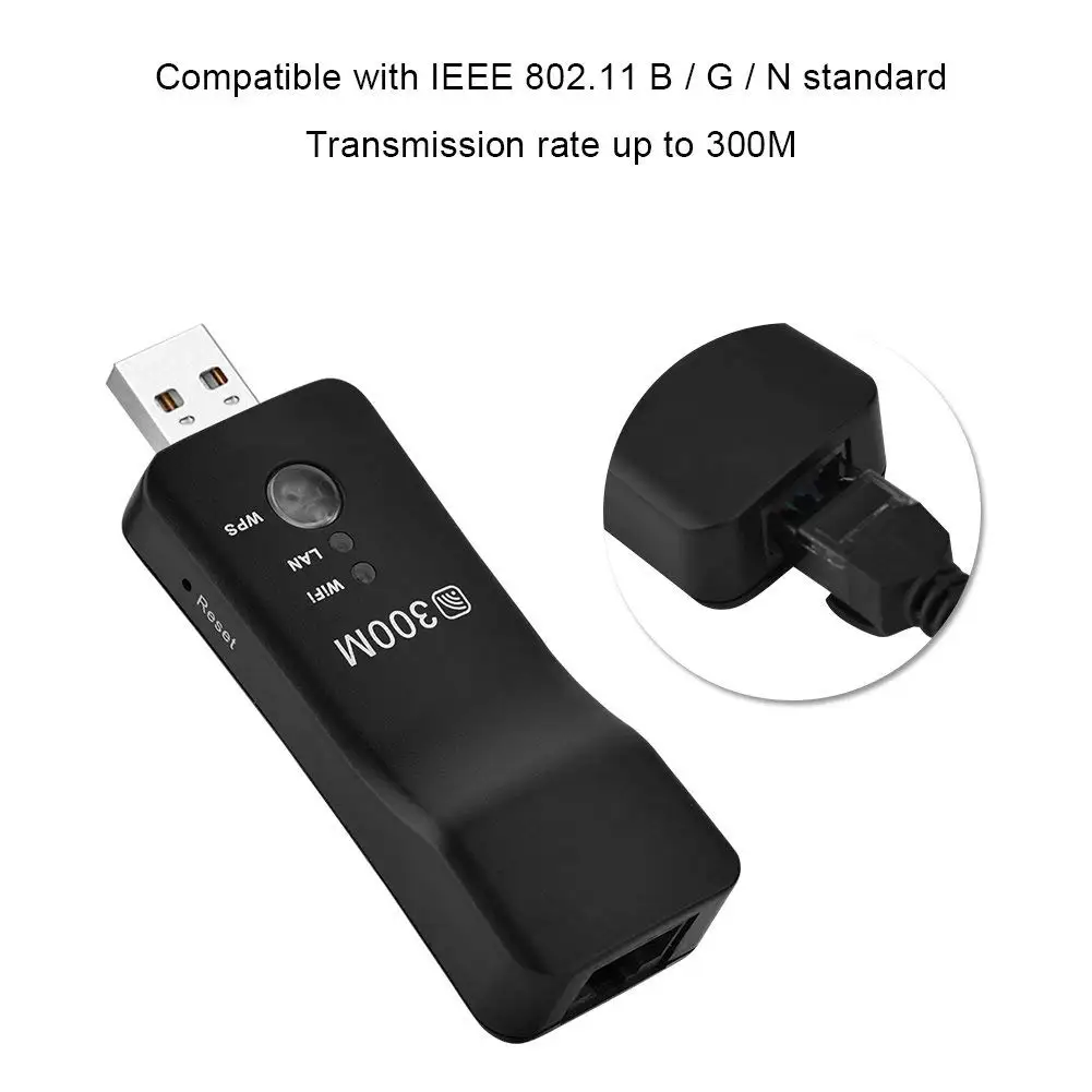 300 Мбит/с беспроводной сети в LAN адаптер WiFi мост USB ключ для sony Smart tv, Blu-Ray плеер сетевой адаптер