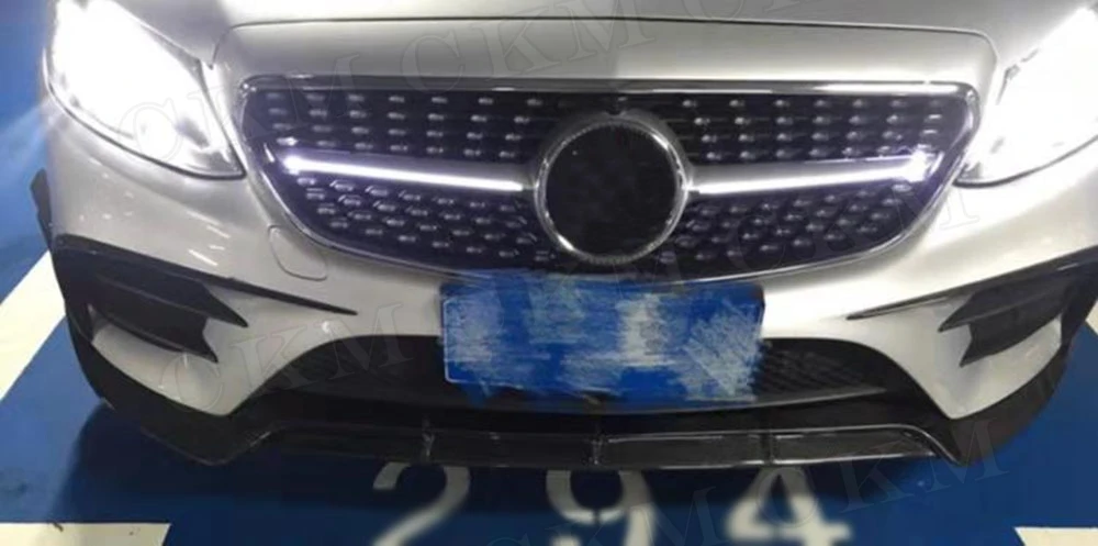 E Class B Стиль углеродного волокна передний бампер спойлер для Mercedes Benz W213 E200 E300 E63 AMG