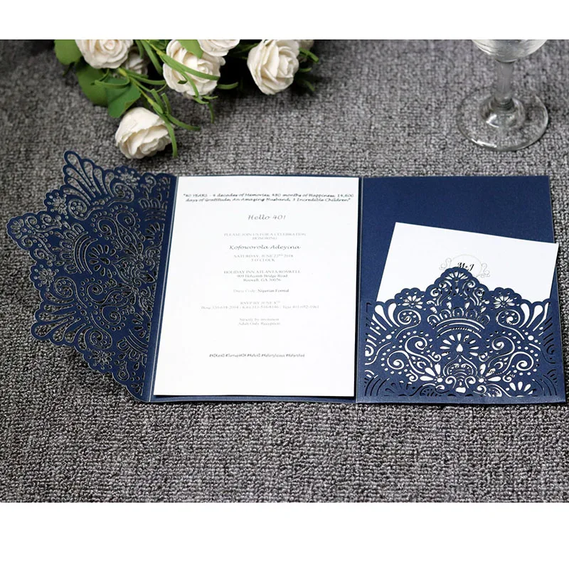 100 шт. европейские свадебные пригласительные открытки с лазерной резкой