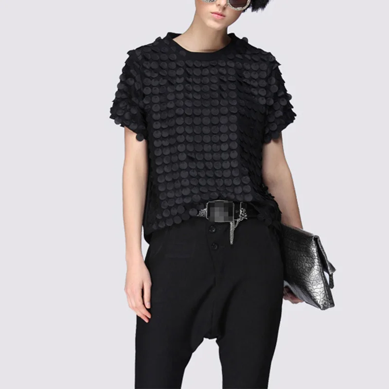LIGE 2XL PLUSwomen черная футболка Лоскутная с круглым вырезом короткий рукав Оверсайз