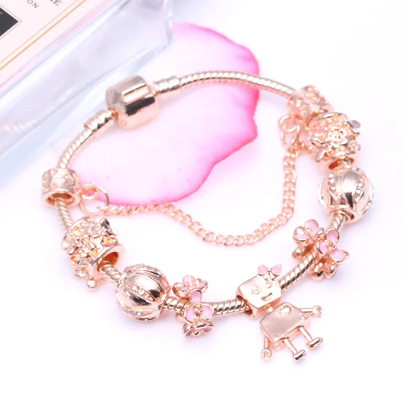 Boosbiy Европейский оригинальный браслет из розового золота с кристаллами