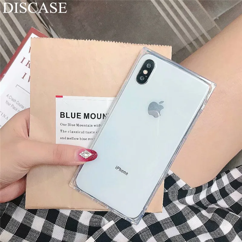 Чехол DIS модный квадратный мягкий чехол для телефона из ТПУ iphone 8 7 6 6s plus X XR XS MAX