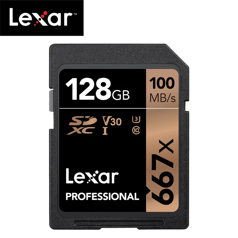 Оригинальный Lexar 667x до 100 МБ/с. флэш-карта памяти SD 64 Гб 128 V30 UHS-I U3 высокоскоростная