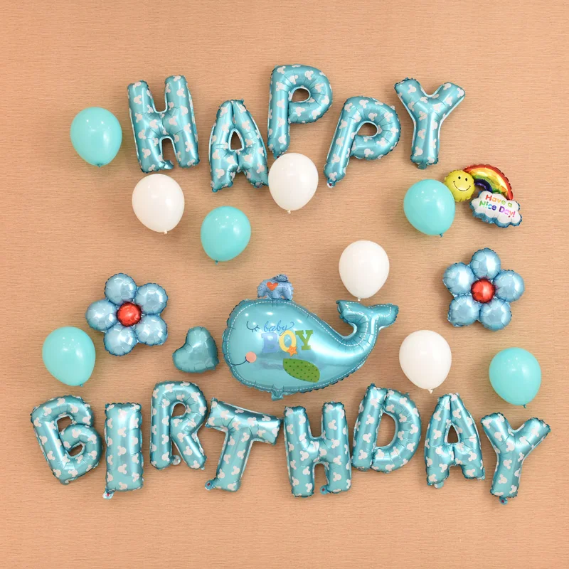 Unicorn Birthday Party Children's Happy Decoration Gender Secret Cartoon Aluminum Foil Balloon | Дом и сад