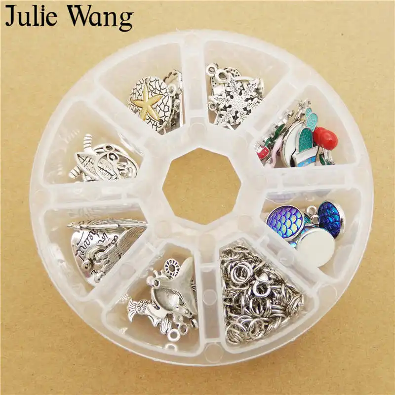 Julie Wang 77 шт./кор. многостильные подвески из сплава кольца аксессуар ручной работы