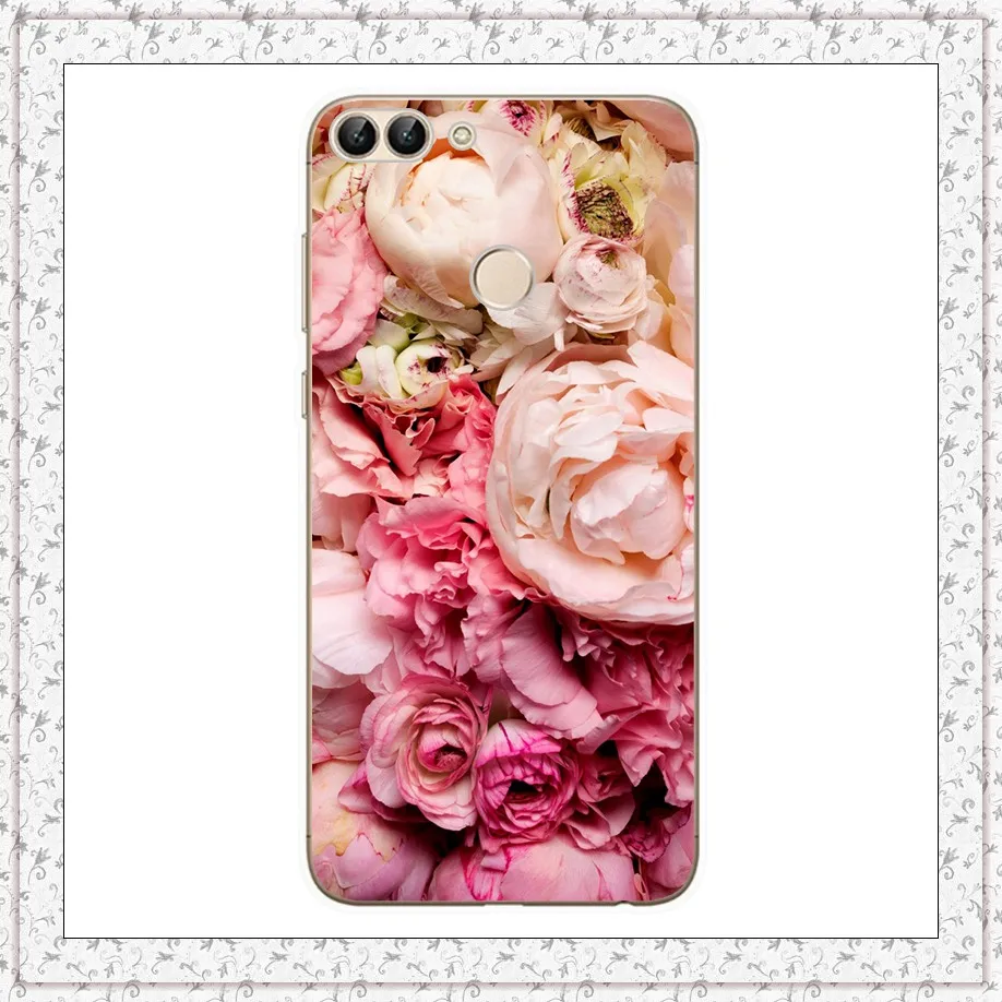pink rose Чехол для телефона huawei P Smart чехол из ТПУ с принтом на P Smart Мягкий силиконовый чехол для huawei PSmart FIG-LX1 - Цвет: pink rose