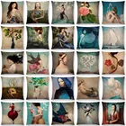 Чехол-наволочка для подушки, подушка для птиц, элегантная, в стиле Шекспира, с изображением Луны, музыки, сказочных цветов