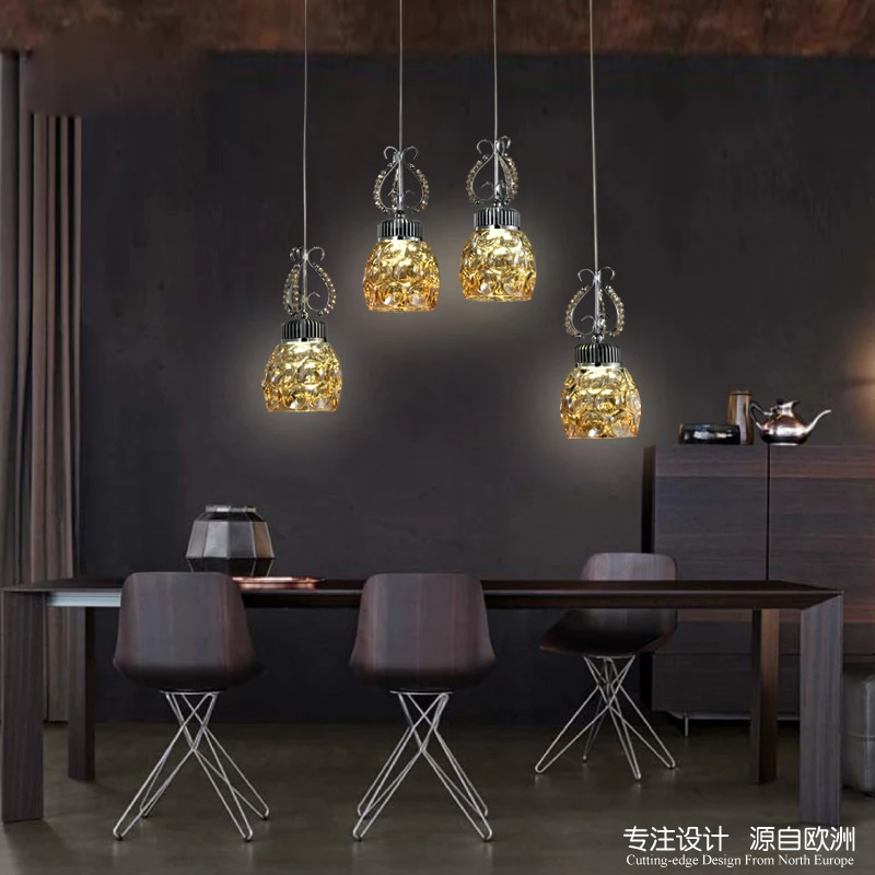led restaurant dining chandeliers living room bedroom four hanging lines creative personality American luxury bar lighting lamps | Лампы и