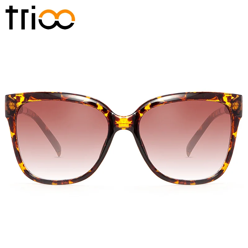 Солнцезащитные очки TRIOO женские квадратные с градиентными коричневыми линзами