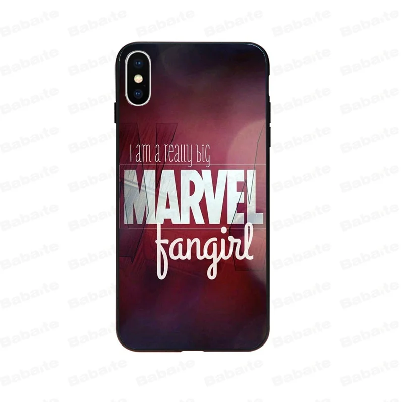 Babaite Marvel Новое поступление черный чехол для мобильного телефона Apple iPhone 8 7 6 6S Plus X XS