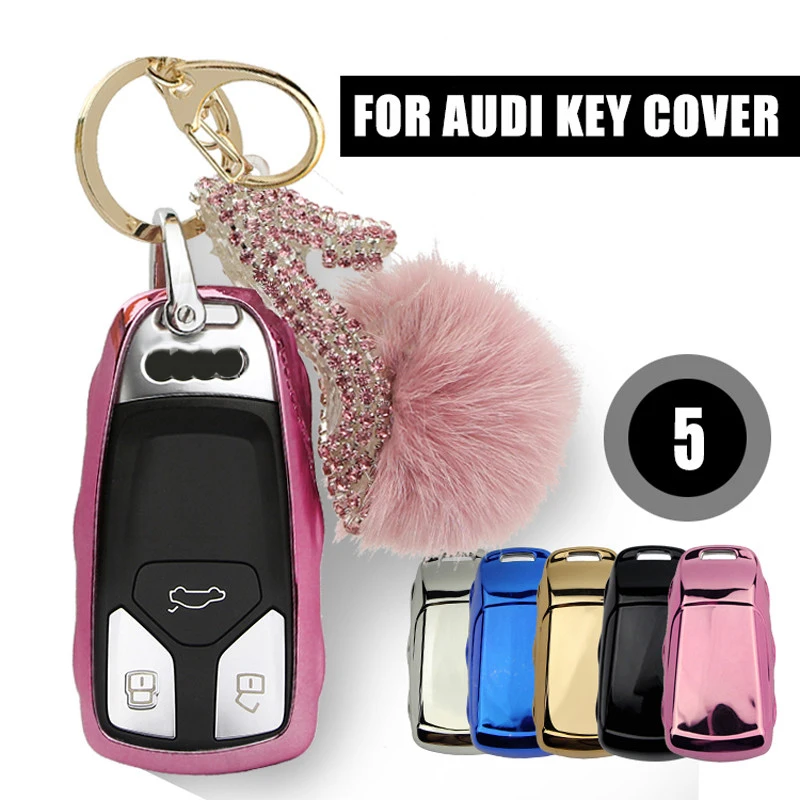 Новинка! 5 цветов ТПУ Корпус для автомобильного ключа Крышка Audi A4 A4L Q5 Q7 TT TTS 2017 A6 C6 C5
