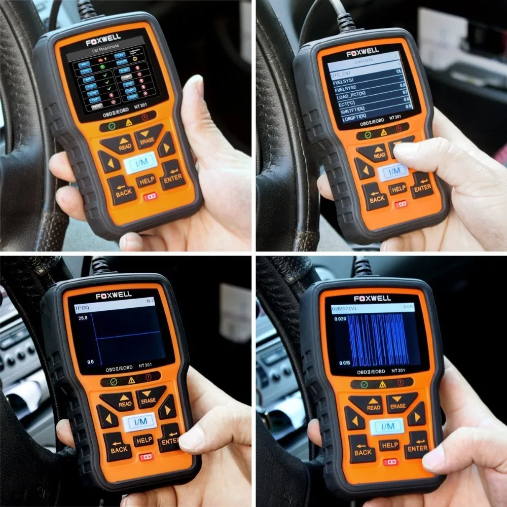 FOXWELL NT301 OBD2 сканер Профессиональный EOBD OBDII код считыватель двигателя проверка ODB2 OBD 2 Автомобильный сканер автомобильный диагностический инструмент