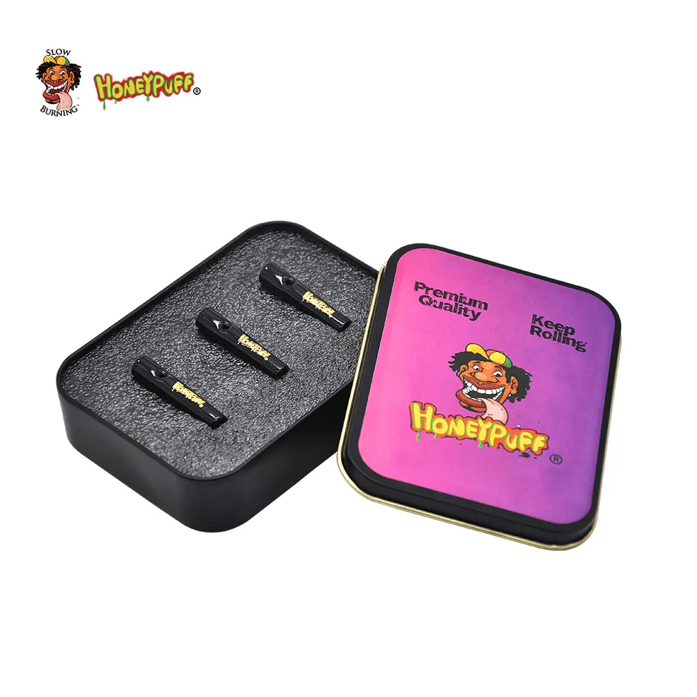 Purple HONEYPUFF 3 x стекло многоразового использования бумажный конус прокатки фильтр советы Роллинг Рот Советы+ 1 табачная шкатулка коробка конусов производитель - Цвет: Purple