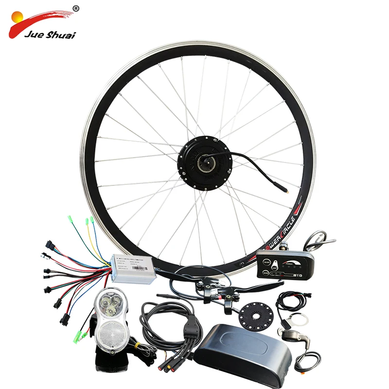 Jueshuai Электрический велосипед Conversion Kit для 2" 26" 700C передние ступицы моторного колеса 36V 250 w, фара для электровелосипеда в комплект bicicleta Лонгборда