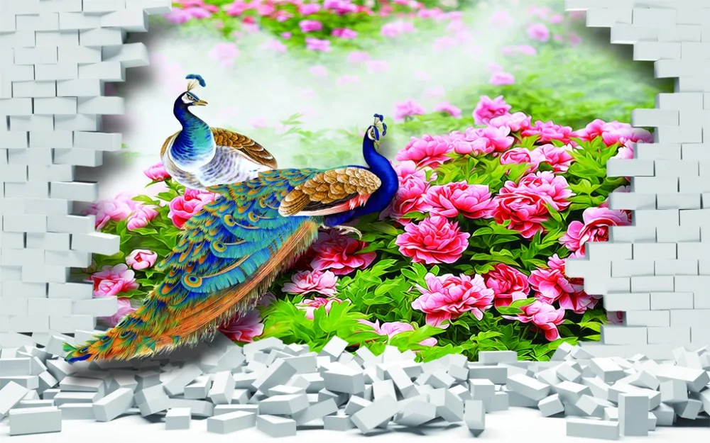 Павлина на окно занавески для детской комнаты Спальня Гостиная Современные