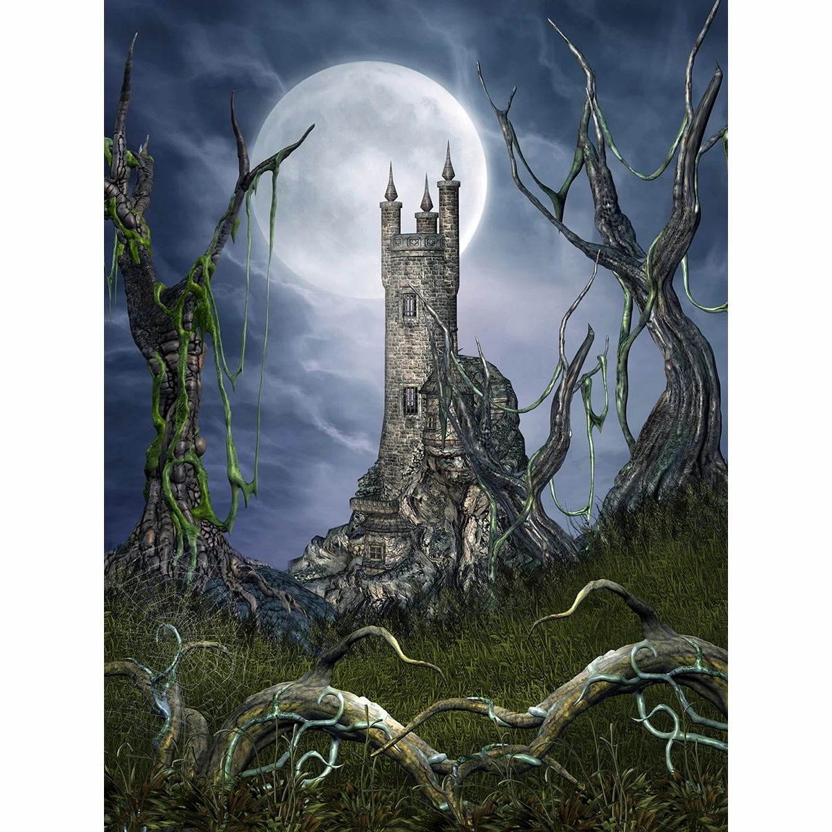 Allenjoy Vinyl photo studio Background Halloween Lawn of the Castle backdrop picture children's photocall | Электроника
