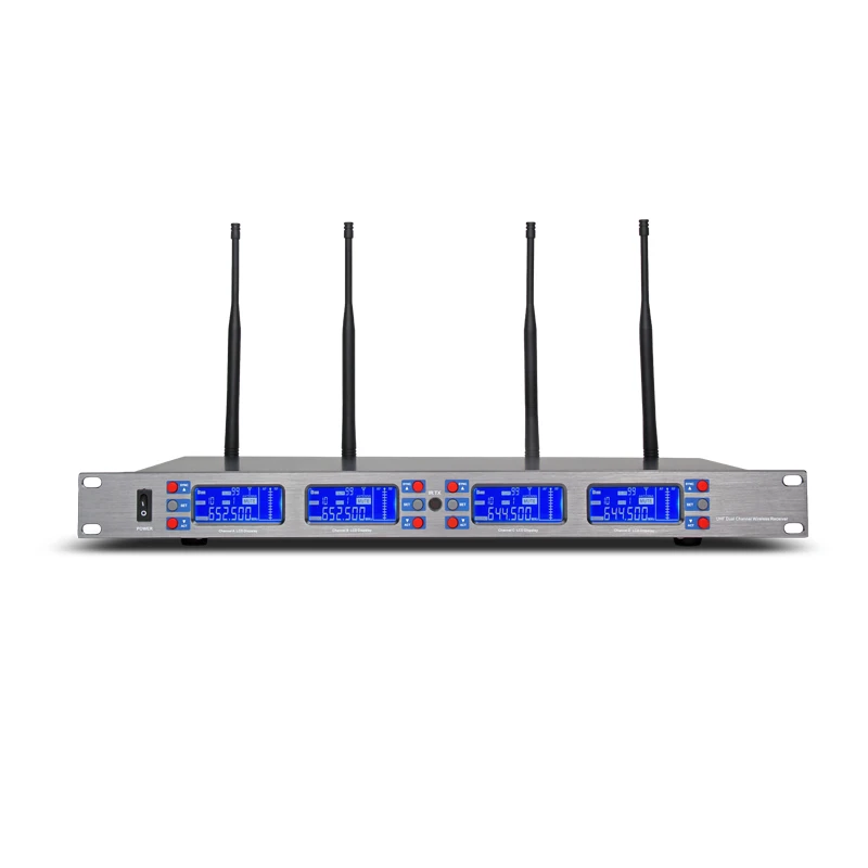 Профессиональный беспроводной микрофон с разнообразием 4 канальный тюр UHF DR для