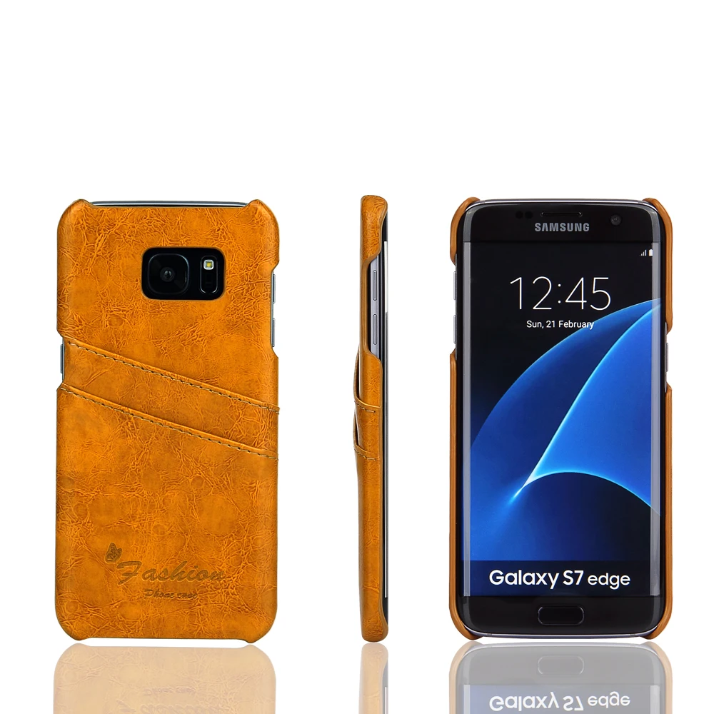 Anyrow Luxury Card Holder Leather Case For Samsung Galaxy S7 Edge Cover Wallet Oil Touch Shell On Phone Cases Bag Coquille Kabuk |