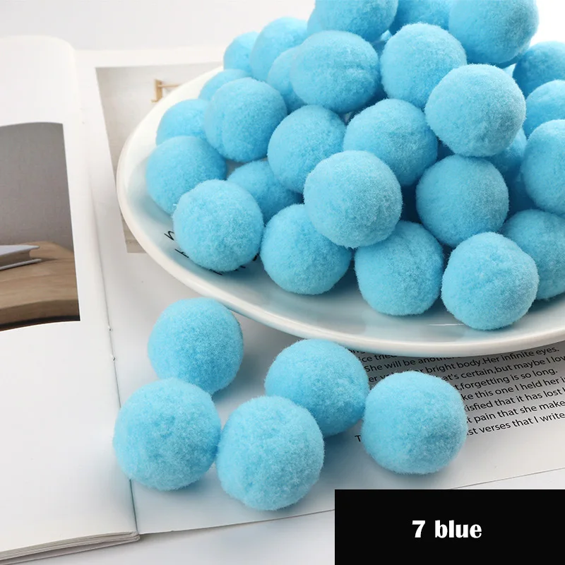 7 blue Новинка! 200 шт/партия помпон 15 мм Мини пушистые мягкие помпоны шар пушистый ручной работы поделки для домашнего декора Швейные принадлежности - Цвет: 7 blue