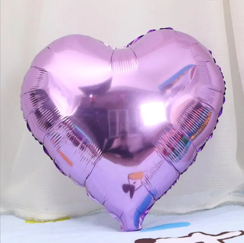 light purple heart 5 шт. 18 дюймов розовое золото красный Вышивка «звёздочки» или «бриллианты» Фольга воздушные шары, валентинки Свадебные украшения воздушный шар с гелием для мальчиков и девочек, День рождения расходные материалы - Цвет: light purple heart