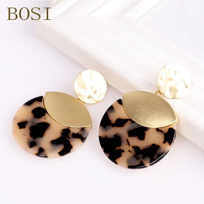 Женские Геометрические серьги в африканском стиле цветные ацетатные круглые