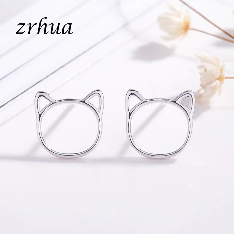 ZRHUA, новинка 925, серебряные милые элегантные серьги-гвоздики для женщин и девушек, маленькие подарки, горячая Распродажа, 925, ювелирное изделие с штампом, женские серьги для вечеринки
