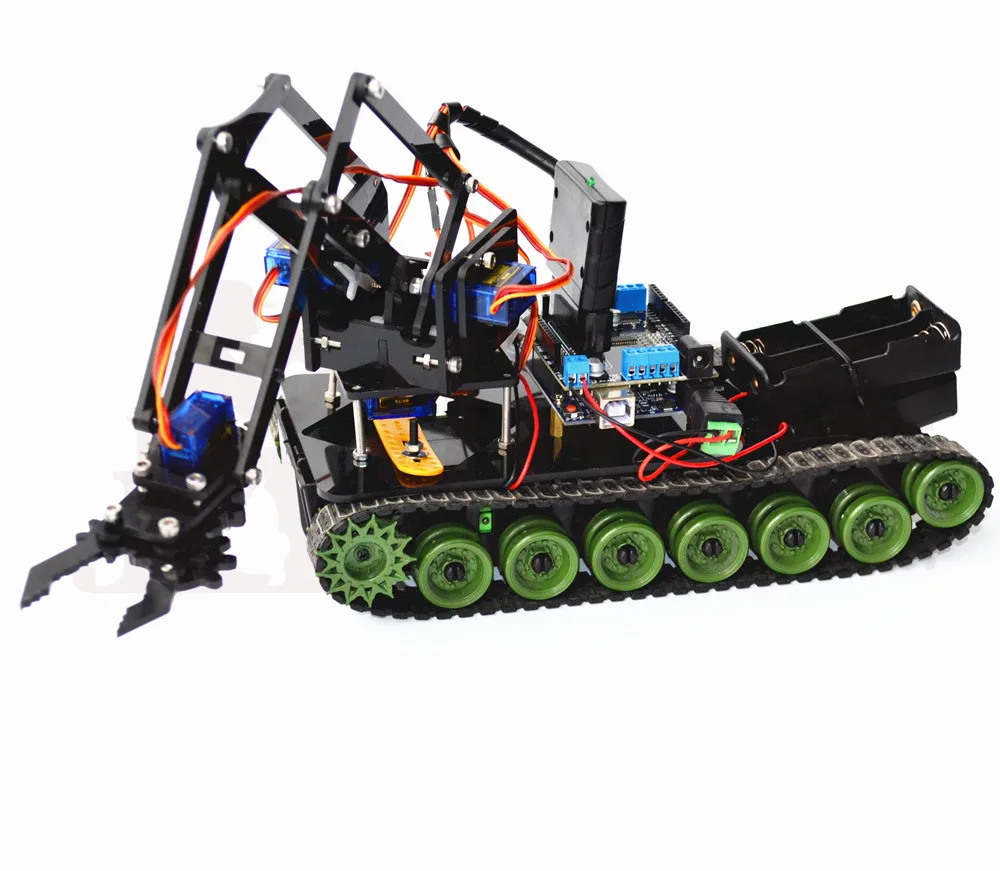 Робот на дистанционном управлении танк-робот пожаробезопасный робот Arduino PS2 Mearm |