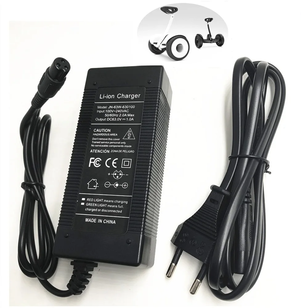 

output 63V 1A Charger Battery Supply for Xiaomi Ninebot Ninebot Mini Pro Xiaomi Smart Scooter Ninebot Skateboard Accessories