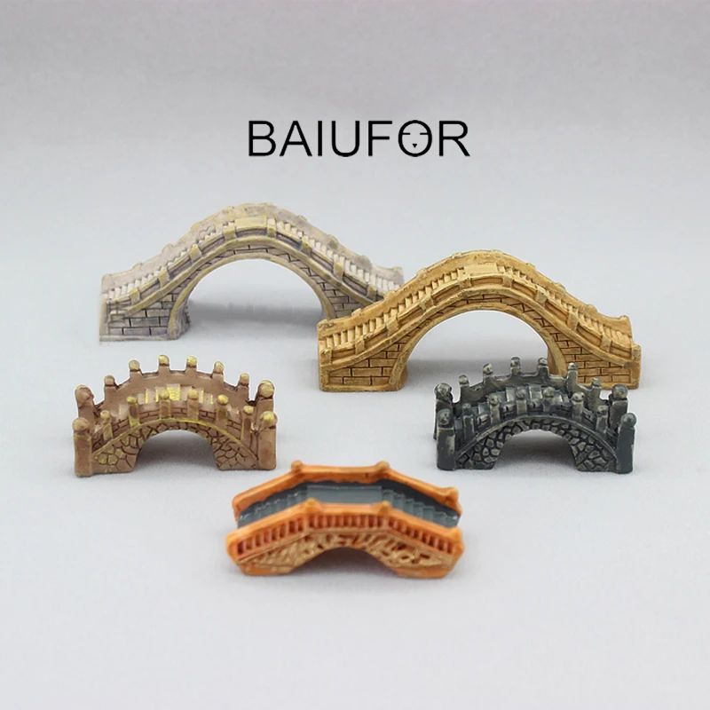 Фигурки BAIUFOR с каменным мостом миниатюрные полимерные ремесла сказочные садовые