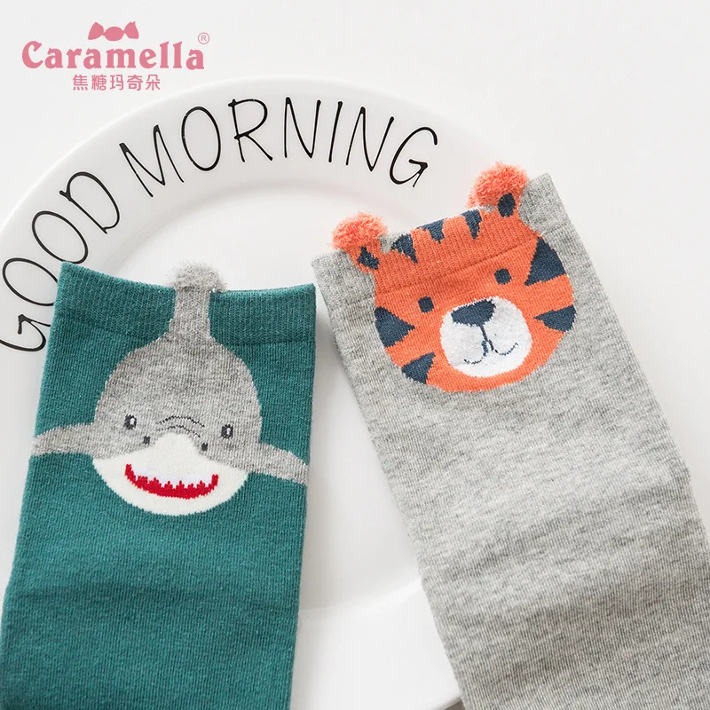 Женские хлопковые носки Caramella 4 пар/лот милые однотонные для девочек и женщин
